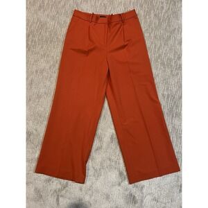 Talbots Women's 16 Weston pants, orange wide-leg trousers